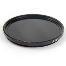 vhbw Universal Infrared Filter 720 nm for Compatible with Camera Lenses with 58 mm Filter Thread - Circular IR Filter, Black