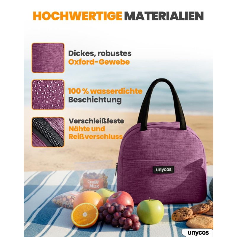 unycos Cooler Bag for Lunch, Thermal Bag with Insulating Layer,