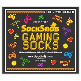 Sock Snob Mens Retro Gaming Funky Novelty Video Game Socks 6-11 | 3 Pairs (as8, numeric, numeric_6, numeric_11, regular, regular, Gaming Controllers)