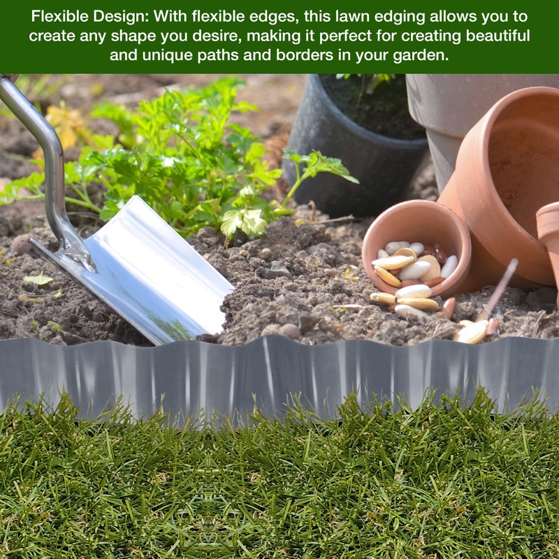 Enhance Your Garden Design with 9 Metres, Grey Flexible Plastic