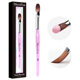 MelodySusie Kolinsky Acrylic Nail Brush,80% Kolinsky Hair,Professional Nail Art Brush for Acrylic Application,Nail Extension, 3D Nail Carving (Purple, #8)