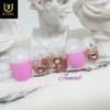 Pink Gold Gras Handmade Nail Tips - Short Stiletto /