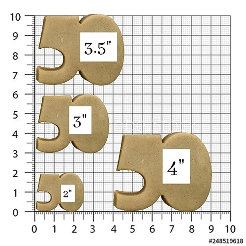 Sweet Prints Inc Number 50 Cookie Cutter - Dishwasher Safe