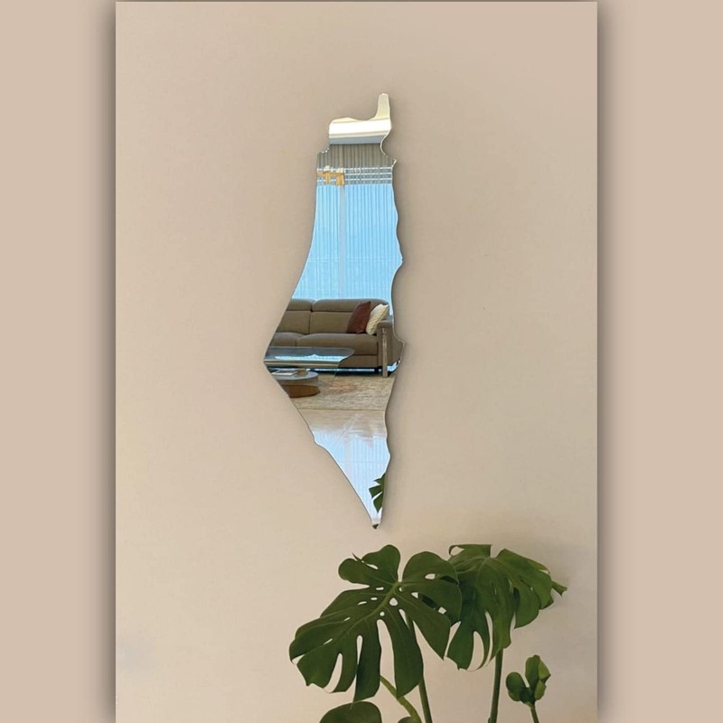 Palestine Map Mirror Acrylic Unbreakable Long Wall Mirror - Unique