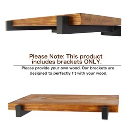 EZYDECOR Shelf Bracket 4 Inch Black Shelf Brackets Wall Mounted Industrial Shelving Brackets Metal Shelf Support with Lip (6 Pack)