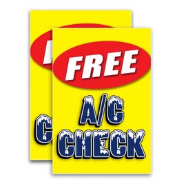 Free AC Check (24" X 36") Vinyl Decal Only (Pack of 2) |Sign|Sticker|Poster
