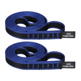 KLYTORX 18mm Nylon Climbing Sling Runner 23KN CE2008/EN566 Certified - Webbing Straps for Outdoor Rock Climbing, Rappelling, Swing, Yoga Hammock etc90cm/ 36inch |Pack of 2（Light Blue）