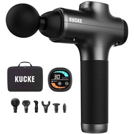 KUCKE Deep Tissue Muscle Massage Gun – Percussion Massage Gun Body Massager with 6 Replaceable Heads and Digital Display – Massager Gun for Athletes, Home Use – 30 Speeds and Rechargeable Battery