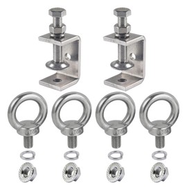 Ponezg Screw Clamps Small C Clamp 304 Stainless Steel C Clamps Adjustable Clamping Range is 6-30 mm, C Clamp Jaw Openings 35 mm with M8 Ring Screws for Woodworking, C-Clamp Set (6-Piece Set)