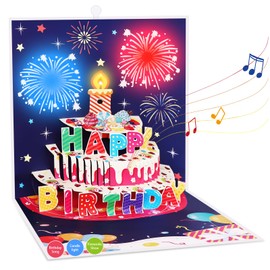 Birthday Card, Birthday Cards for Women, 3D Pop up Birthday Card with Envelopes and Message Cards for Women Men Kids Husband Wife Mom Dad Daughter
