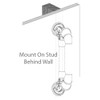 18 in MedGear Wall-Mount Bath Assisting Grab Bar, White &