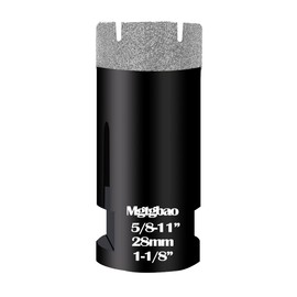 Mgtgbao 1-1/8" (28mm) Dry Diamond Core Drill Bits, Vacuum Brazed Diamond Hole Saw Kit for Porcelain Ceramic Tile Granite Marble Stone Brick Glass with 5/8-11 Thread