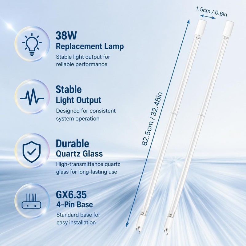 Hedday 2 Pack S810RL Replacement Üν Lamps, 4-Pin Bulbs