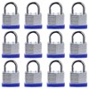 Padlocks with Same Key, Laminated Padlock 12 Pack, Heavy Duty