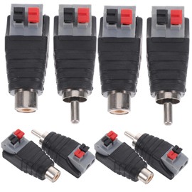 TEHAUX 8pcs Audio Adapter Connector Plug Speaker Wire Plugs for Tvs DVDs More Stable Connection Versatile Use with Spring Terminals Compatible with Various Audio Equipment
