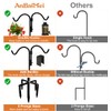 60 Inch Double Shepherds Hook for Outdoor with 5 Prong