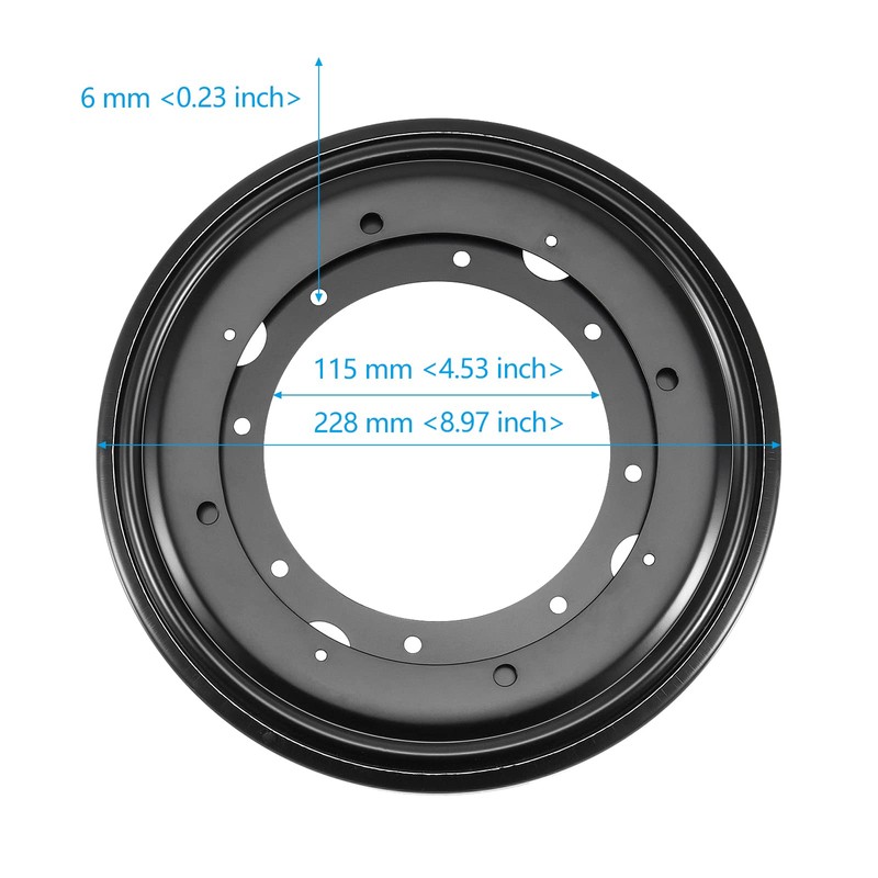 SEHOI 4 Pack 9 Inch Black Lazy Susan Hardware, 360°Rotating