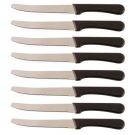 Steak Knives Serrated Set, Restaurant Quality, Stainless Steel, 4.25-Inch, Rounded Tip, Set of 12 (12)