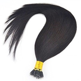 Forever Young UK Nano Ring Tip Remy Human Hair Extensions Pack of 50 Natural Black 1B# (22" Long) 50 FREE RINGS INCLUDED!