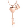 constantlife Heart Key and Lock 2PCS Cremation Necklace Stainless Steel