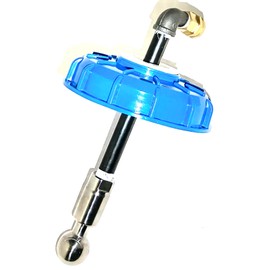 IBC Tote Sprayball - Stainless Steel - Silver - 3/4" Female Hose Fitting - Ball Valve - 2 Ports - FIP Outlet - Plastic Body