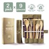 Greenzla 2-Pack Bamboo Utensils Set | With Bonus 2 Bamboo