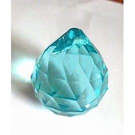 30mm Chandelier Crystal Antique Green (Light Aqua) Faceted Ball Prism Feng Shui