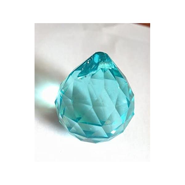 30mm Chandelier Crystal Antique Green (Light Aqua) Faceted Ball Prism Feng Shui