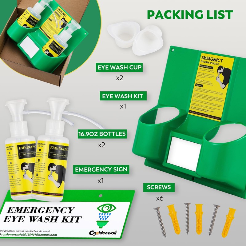 CGOLDENWALL Eye Wash Station Eyewash Stations OSHA Approved, Emergency Eye