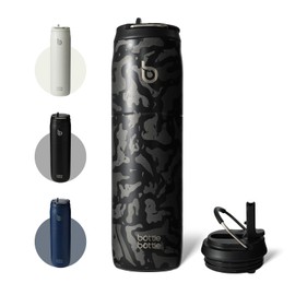 BOTTLE BOTTLE Water Bottle, 33.8 fl oz (1 L), Large Capacity, 33.8 fl oz (1000 ml), Includes Straw, Direct Drinking, Hot and Cold Insulated, Vacuum Insulated, For Kids, Adults, Includes Handle