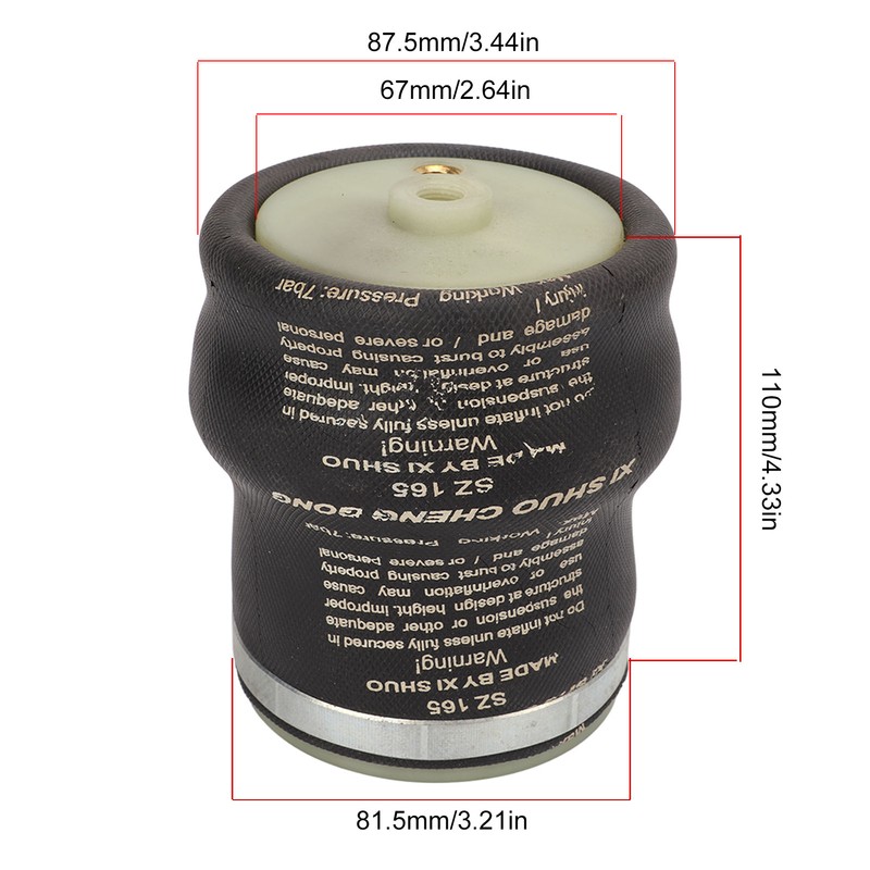 Seat Air Suspension Spring Bag 2.5mpa Rubber Metal Good Shock