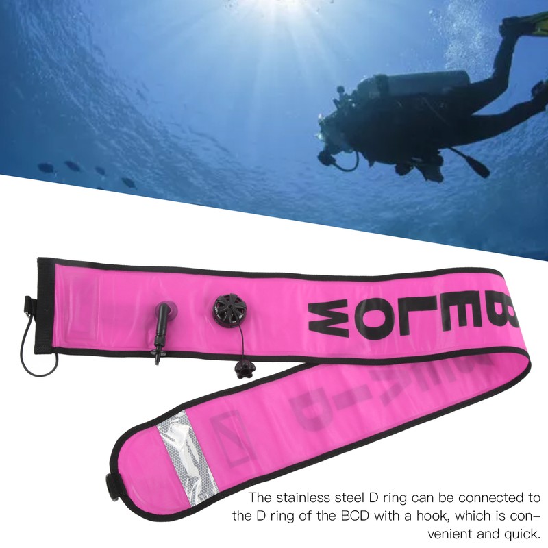 150x15cm Scuba Diving Surface Marker Buoy High Visibility Inflatable Surface