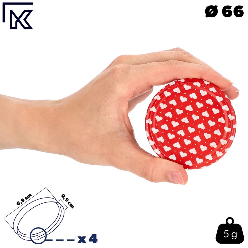 KADAX Screw Lid fi66 mm, Replacement Lid Set Made of