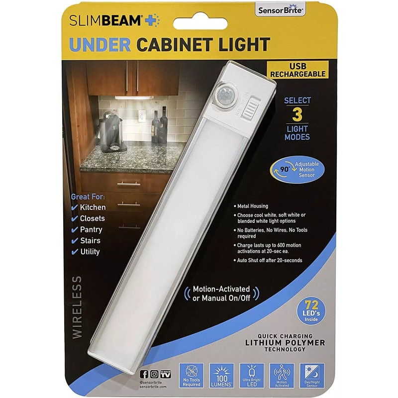 Sensor Brite Slim Beam Plus Motion Activated Under Cabinet Light