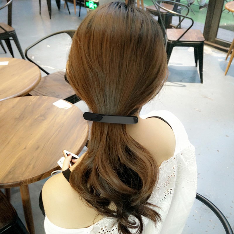Women's Hair Clips Black Spring Clip Shiny Hair Clip Removable