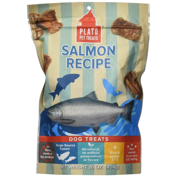 Plato Dog Treats -- Natural Salmon -- Pet Treats, All-Natural, Non-Gmo, No Artificial Flavors, Or Preservatives, Made In The Usa