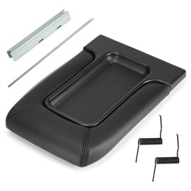 Black Center Console Lids with Base for 01-06 Silverado 1500 2500, 2002-2006 Escalade/Avalanche, for GMC Sierra Yukon XL, Replace 19127366, 19127365 Cover Armrest