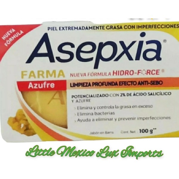 Asepxia Piel Extramadamente Grasa: Antisebo Azufre SulfurJabon Soap Bar 100g New