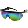 ShadyVEU Semi Rimless Neon Rainbow Mirrored Lens Sports Performance Sunglasses