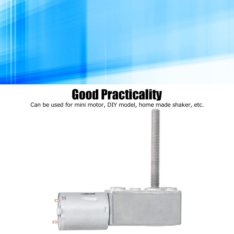 Gear Motor Speed Reduction Worm Self Locking M6 Thread 50mm