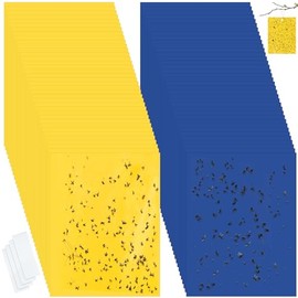 Qualirey 100 Pcs 6 x 8 Inch Sticky Traps for Plant Double Sided Sticky Trap for Gnats with Twist Ties Fly Traps for Fruit Insect Fungus Bugs Indoor Outdoor (Yellow,Blue)
