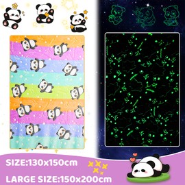 Glow In The Dark Unicorn Blanket For Girls,Luminous Unicorns Blanket for Boys Girls,Super Soft Fuzzy Plush Flannel Furry Fleece Blanket Bed,Sofa,Birthday Unicorn Gifts (Panda, 130 x 150 cm)