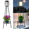 MXwcy 2 Pack Solar Lights Outdoor with Plant Stands -