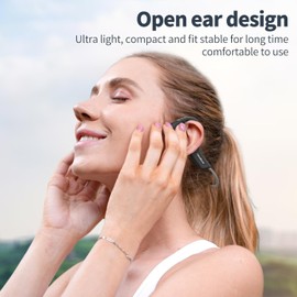 Bone Conduction Headphones,Upgraded IPX7 Waterproof Bluetooth Bone Headphones,Open Ear Headphones Bluetooth 5.3 with Mic,10H Playtime for Running,Cycling,Hiking,Gym,Workout. (Grey)