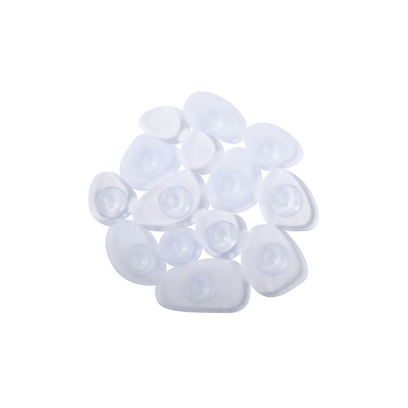 MSV PVC Non-Slip Pebbles Bath Mats, Transparent, Set of 4