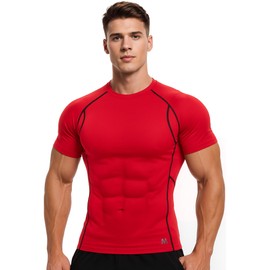 MagnaMan Men's Compression Shirts 3 - Pack: Moisture - Wicking Athletic Baselayer Tops for Men with Quick - Dry Technology, Ideal for Gym, Workout & Running