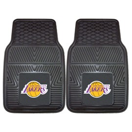 FANMATS 9302 Los Angeles Lakers 2-Piece Heavy Duty Vinyl Car Mat Set, Front Row Floor Mats, All Weather Protection, Universal Fit, Deep Resevoir Design