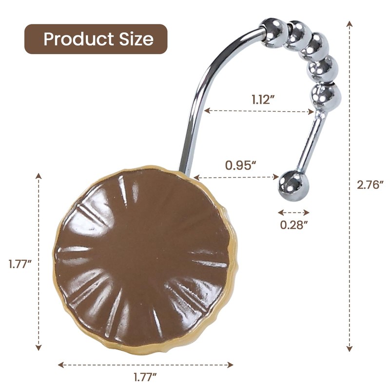 BESTRIPES Shower Curtain Hooks Rings, Decorative Rust Proof Stainless Steel