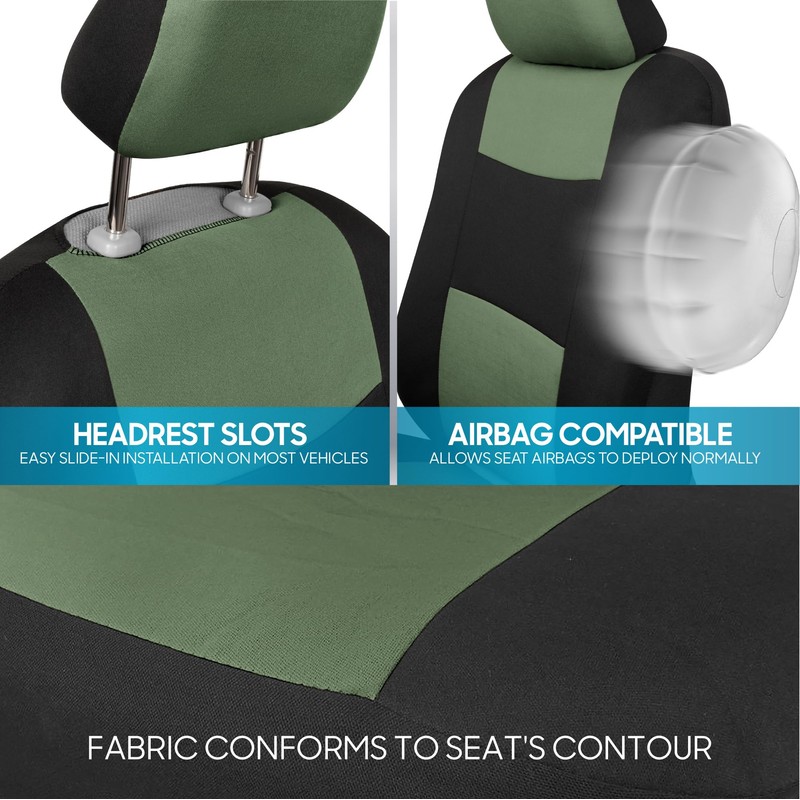BDK PolyPro Car Seat Covers Full Set in Green on