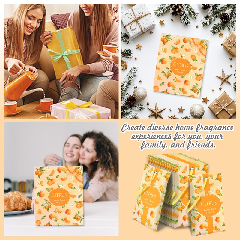 SCENTORINI Scented Sachets for Drawers and Closets, Citrus Scent 14